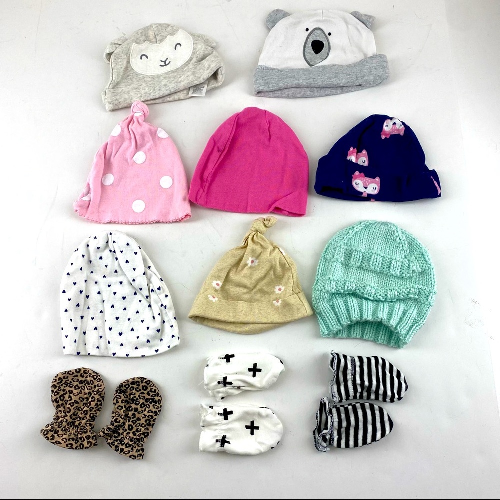 Lot of baby girl hats